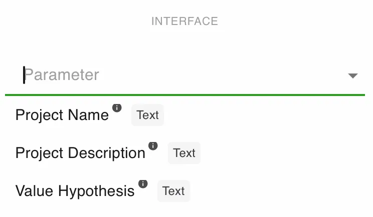 <p>The completed parameter section</p>